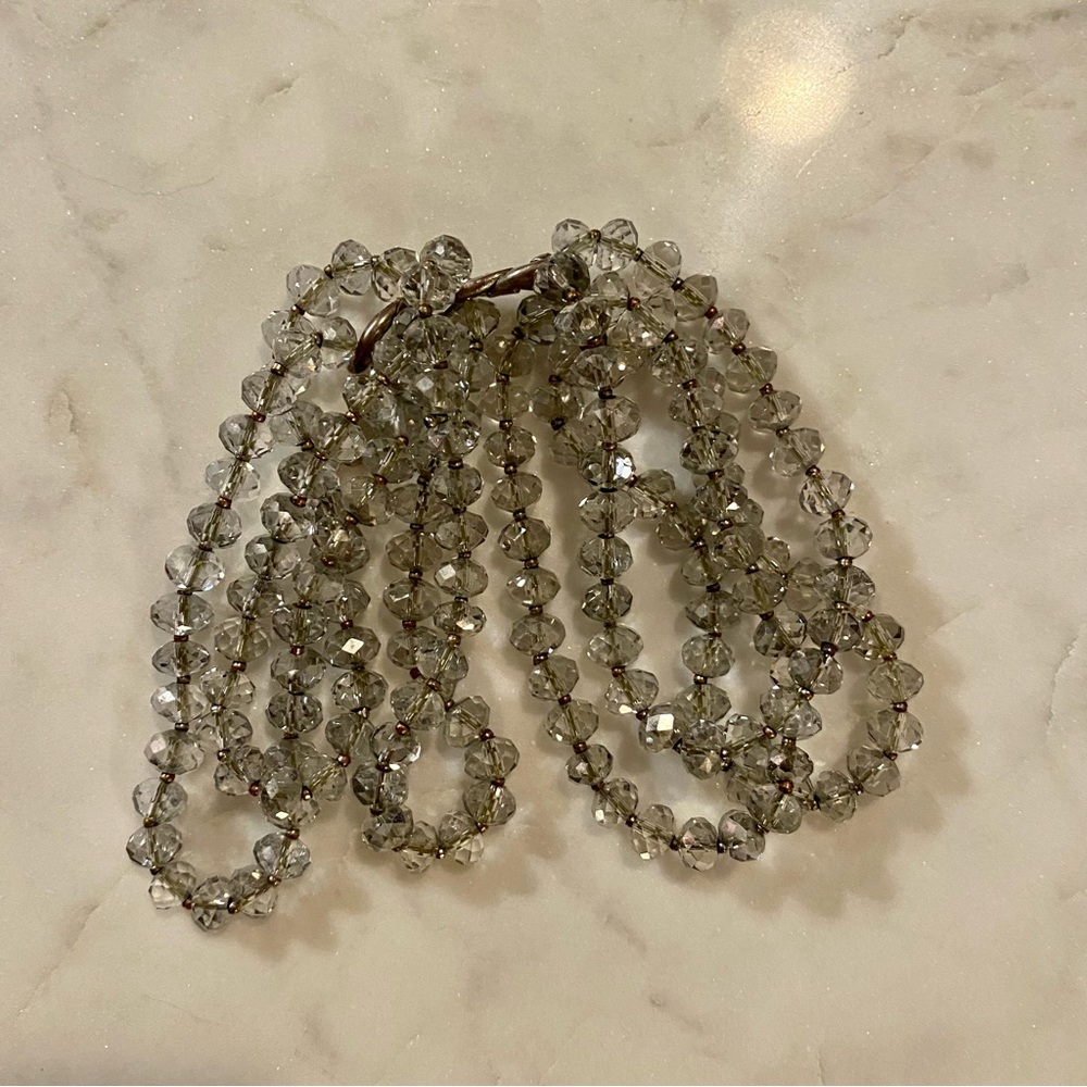 Cookie Lee Stretchy gray silver multilayer crystal bracelet